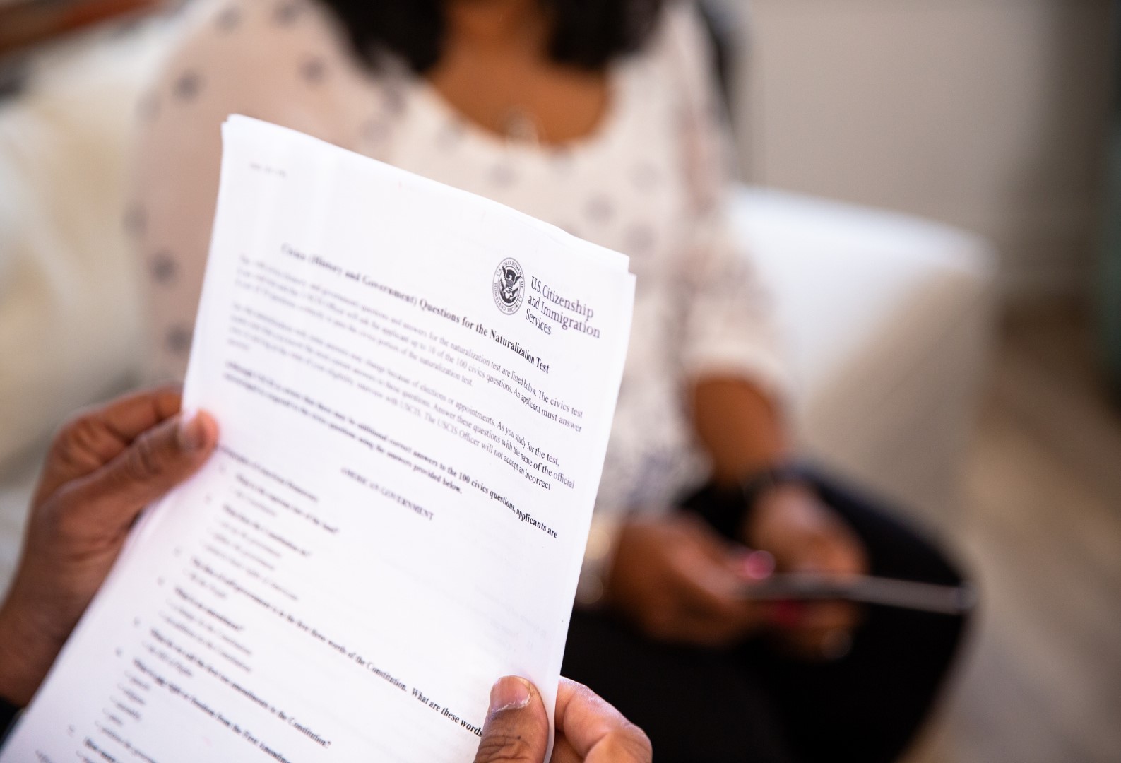 Immigrants studying for their United States Citizenship at home | Call 918-505-4870